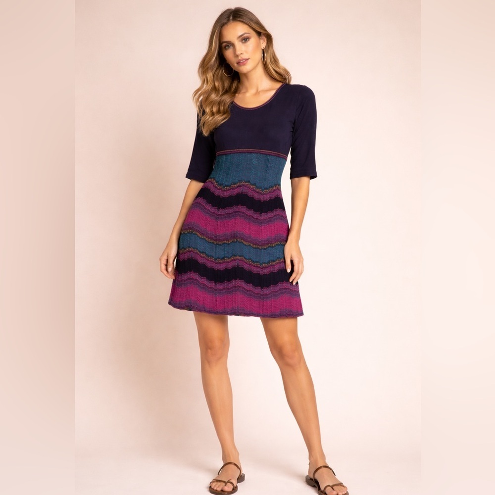 MISSONI  Knit dress with short sleeve~ Size: 40 (#1)